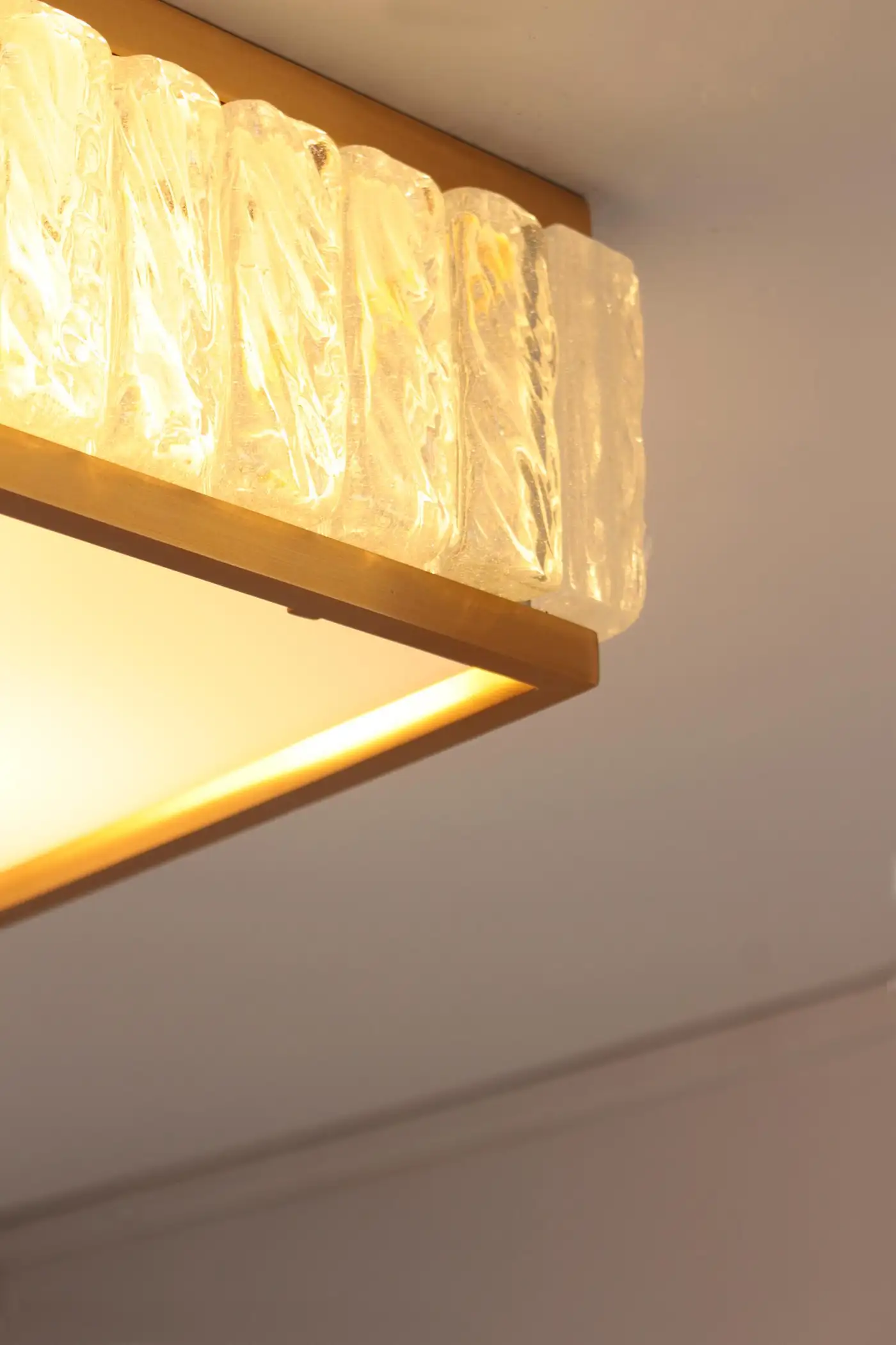 Fine 1970’s Brass and Glass Square “Queen's Necklace” Ceiling Light by Perzel - Image 11