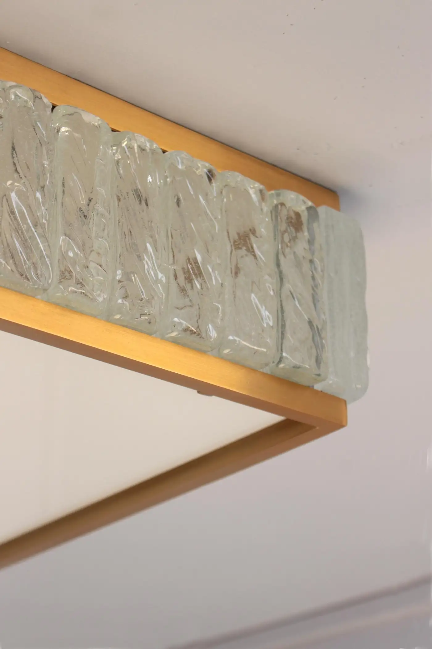 Fine 1970’s Brass and Glass Square “Queen's Necklace” Ceiling Light by Perzel - Image 12