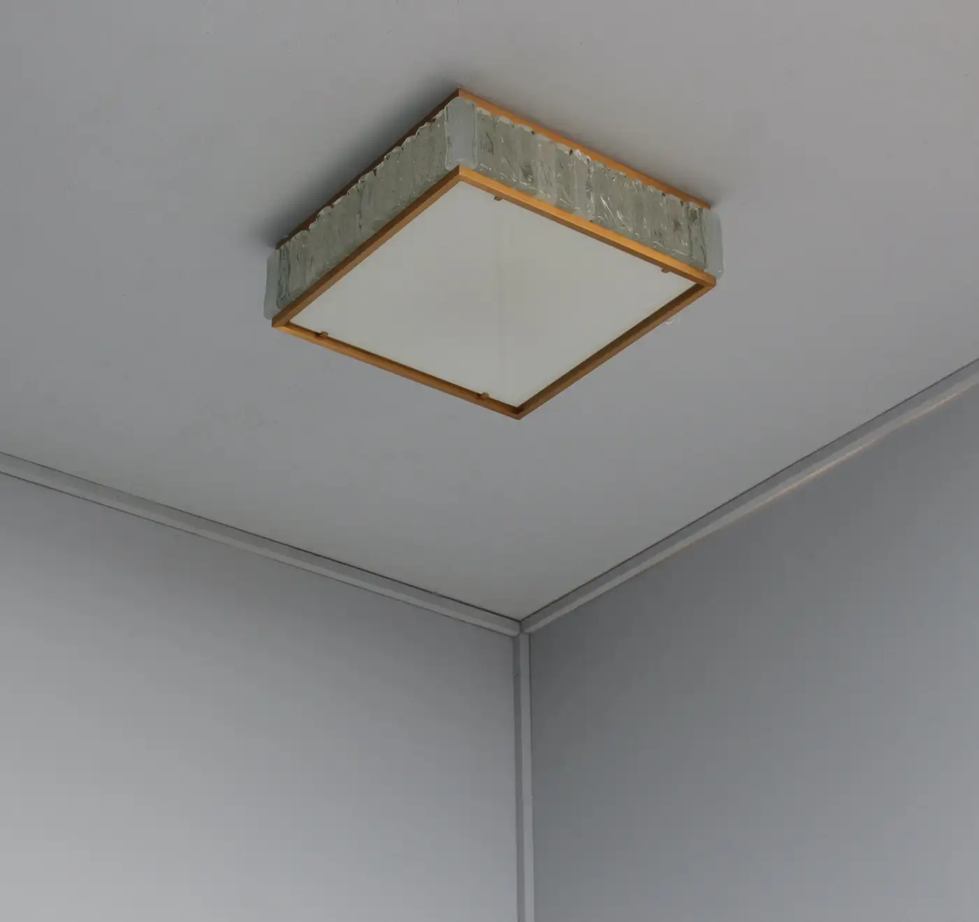 Fine 1970’s Brass and Glass Square “Queen's Necklace” Ceiling Light by Perzel - Image 3