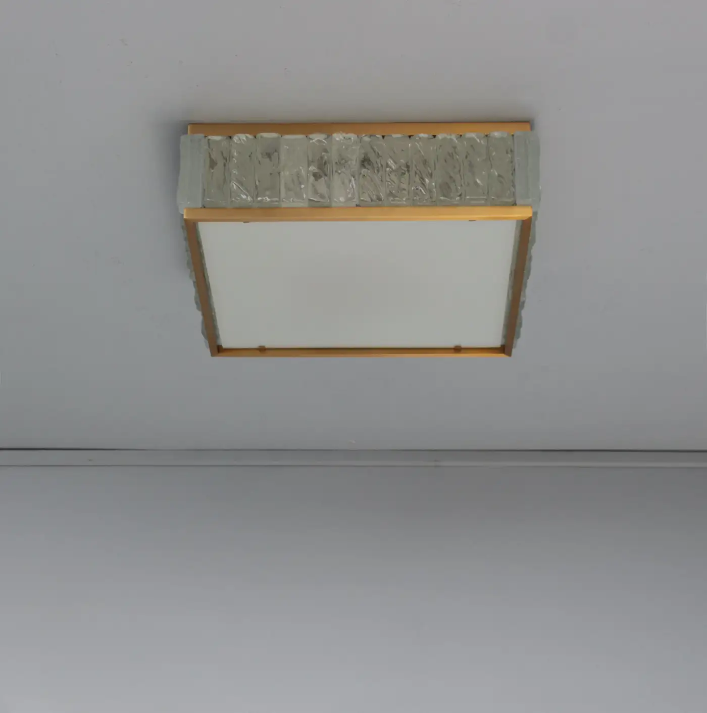 Fine 1970’s Brass and Glass Square “Queen's Necklace” Ceiling Light by Perzel - Image 5