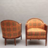 Pair of Fine French Art Deco Mahogany Armchairs by Paul Follot