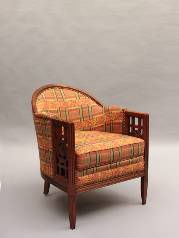 Pair of Fine French Art Deco Mahogany Armchairs by Paul Follot - Image 7