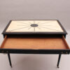 Fine French Blackened Wood Desk with an Off White Lacquered Top with Inlays