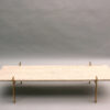 Fine French 1960s Brass and Travertine Coffee Table