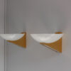 A Pair of 1950s Brass and Lucite Sconces