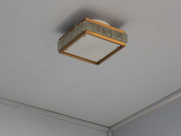 Fine 1950s Brass and Glass Square “Queen Necklace” Ceiling Light by Perzel - Image 2