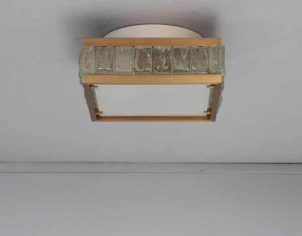 Fine 1950s Brass and Glass Square “Queen Necklace” Ceiling Light by Perzel - Image 9