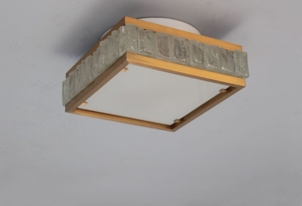 Fine 1950s Brass and Glass Square “Queen Necklace” Ceiling Light by Perzel - Image 8