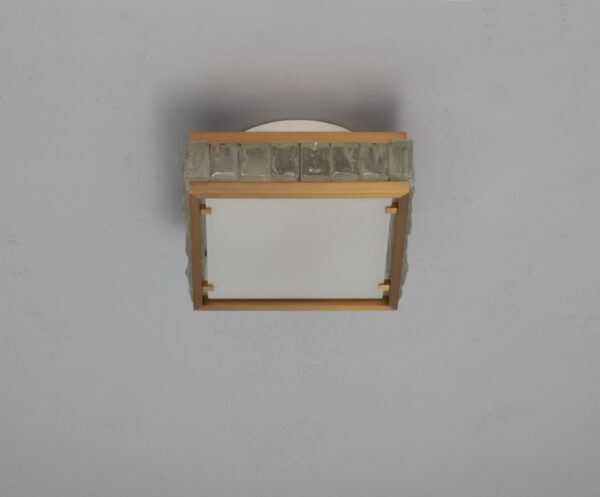 Fine 1950s Brass and Glass Square “Queen Necklace” Ceiling Light by Perzel - Image 4