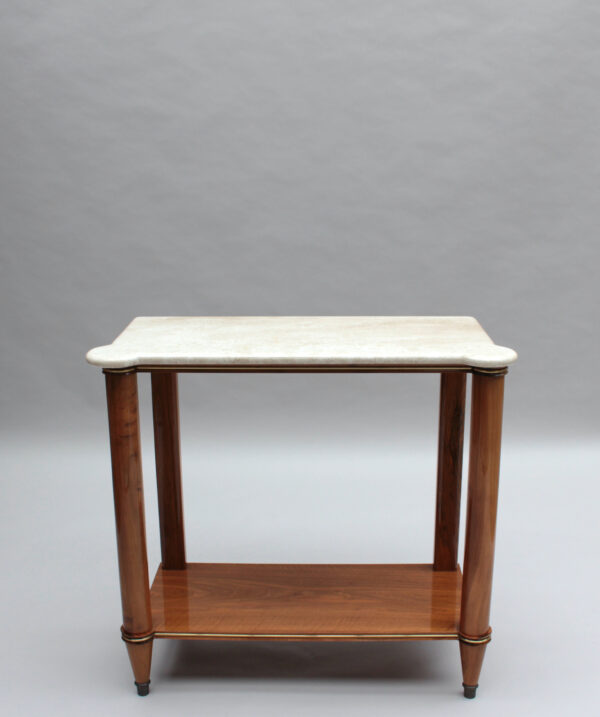 Fine French 1950s Two-Tiered Walnut Console - Image 11