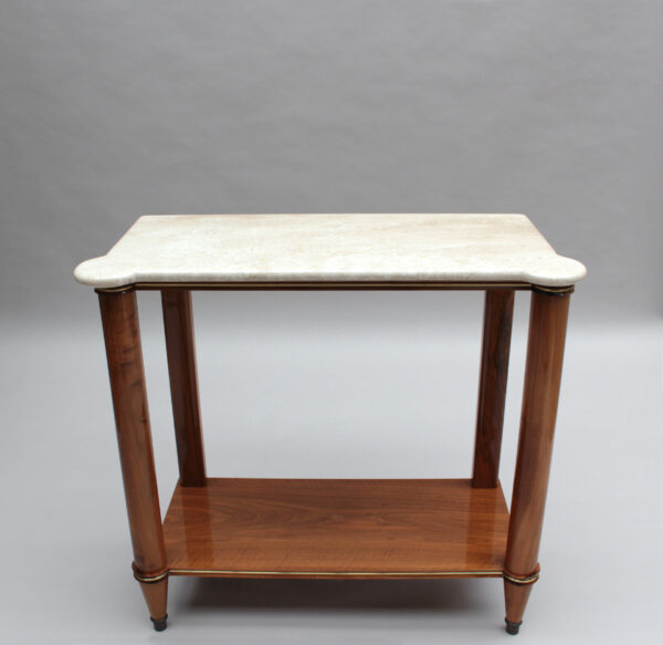 Fine French 1950s Two-Tiered Walnut Console - Image 12