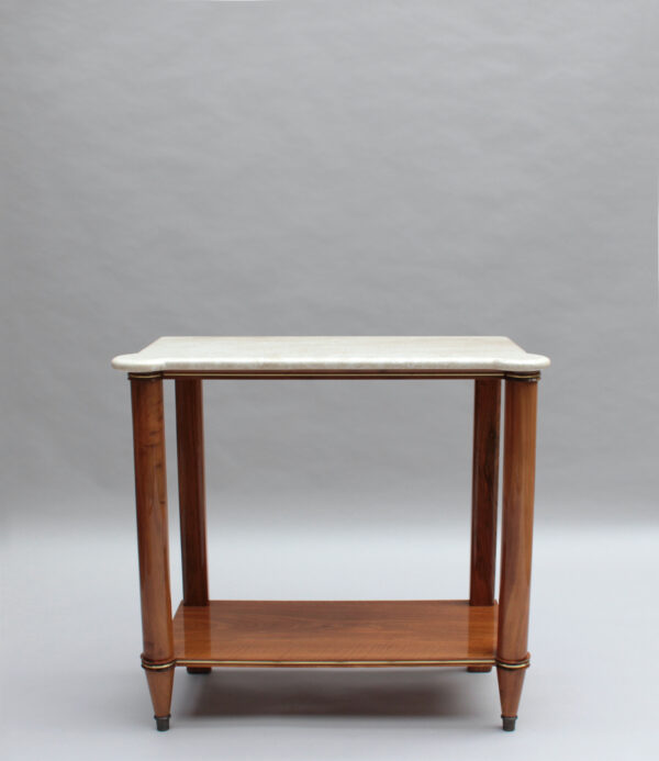 Fine French 1950s Two-Tiered Walnut Console - Image 3