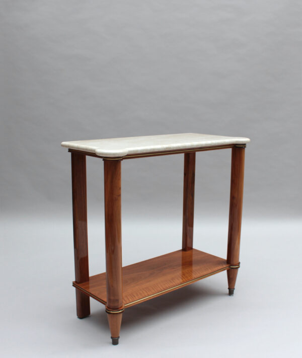 Fine French 1950s Two-Tiered Walnut Console - Image 4