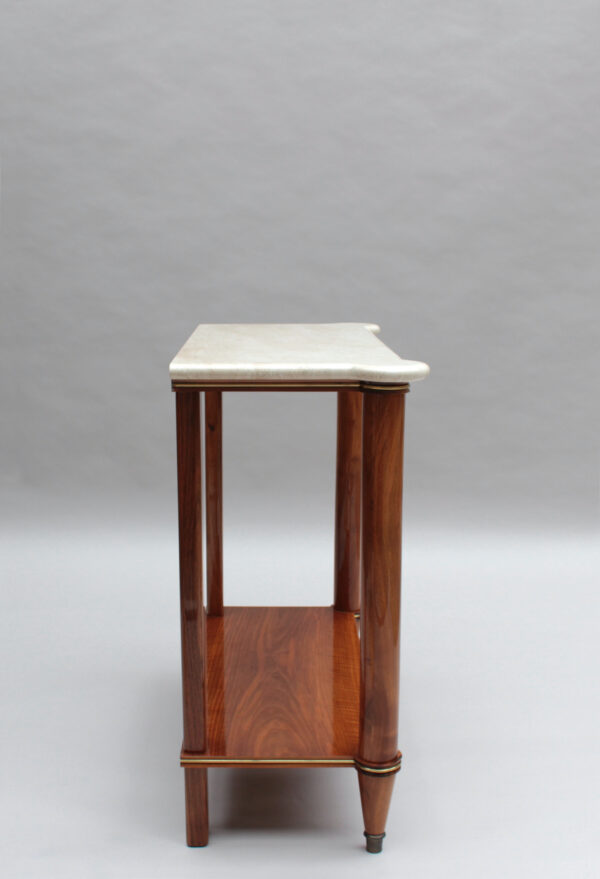 Fine French 1950s Two-Tiered Walnut Console - Image 5