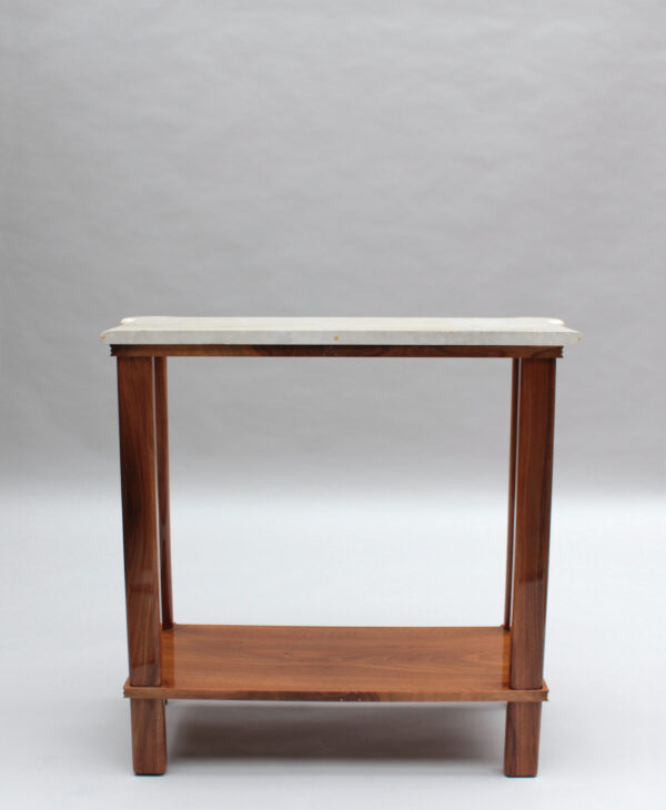 Fine French 1950s Two-Tiered Walnut Console - Image 7