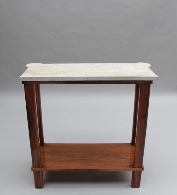 Fine French 1950s Two-Tiered Walnut Console - Image 8