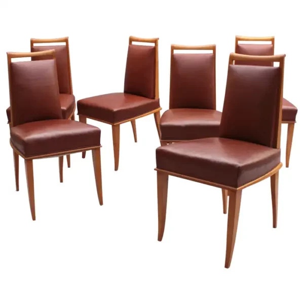 Set of 6 Fine French Art Deco Dining Chairs by Etienne-Henri Martin