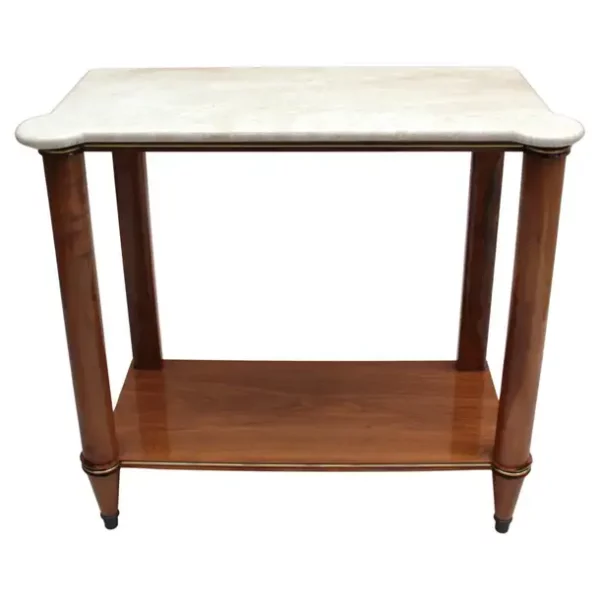 Fine French 1950s Two-Tiered Walnut Console