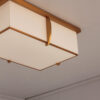 A Fine French Rectangular Glass and Bronze Ceiling Lights by Jean Perzel