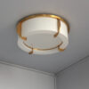 Fine French Art Deco Glass and Bronze Ceiling Light by Jean Perzel