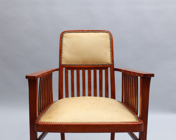 Fine Austrian Art Nouveau Armchair by Kohn - Image 9