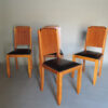 Set of 4 Fine 1930s Wooden Back Dining Chairs