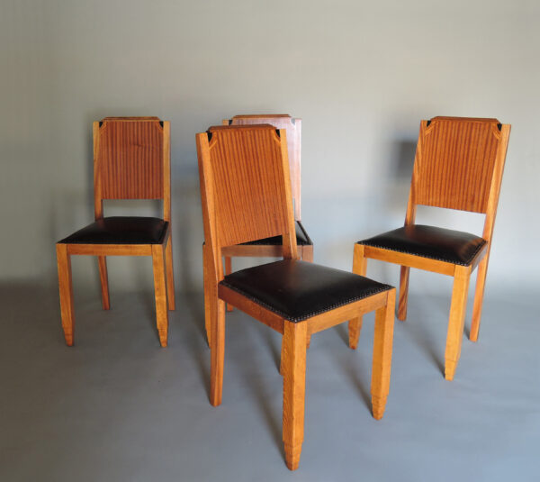 Set of 4 Fine 1930s Wooden Back Dining Chairs - Image 15