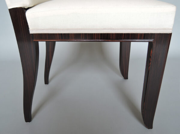 A Set of 8 Fine French Art Deco Macassar Ebony Dining Chairs by Paul Frechet - Image 9