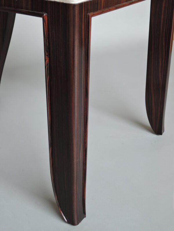 A Set of 8 Fine French Art Deco Macassar Ebony Dining Chairs by Paul Frechet - Image 13