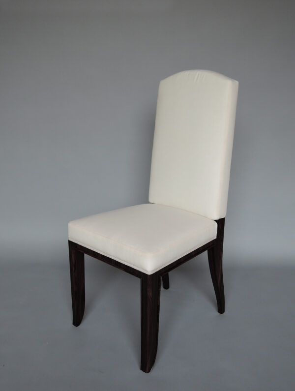 A Set of 8 Fine French Art Deco Macassar Ebony Dining Chairs by Paul Frechet - Image 3