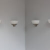 3 pairs of Fine French Art Deco Brushed Nickel and Glass Sconces by Jean Perzel