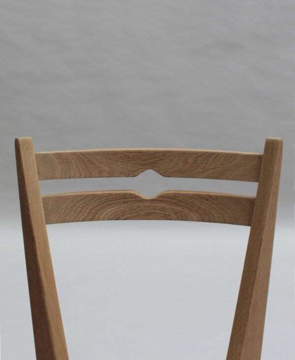 Set of 4 Fine French 1950s Oak Dining Chairs by Guillerme et Chambron - Image 11