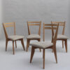 Set of 4 Fine French 1950s Oak Dining Chairs by Guillerme et Chambron