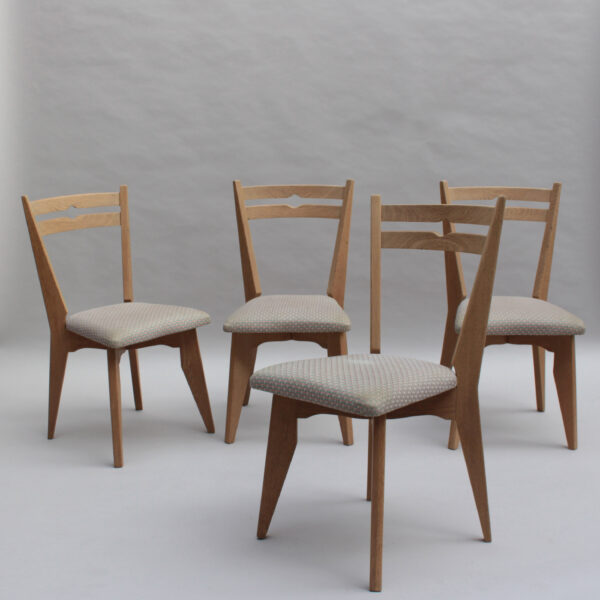 Set of 4 Fine French 1950s Oak Dining Chairs by Guillerme et Chambron - Image 2