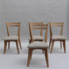 Set of 4 Fine French 1950s Oak Dining Chairs by Guillerme et Chambron