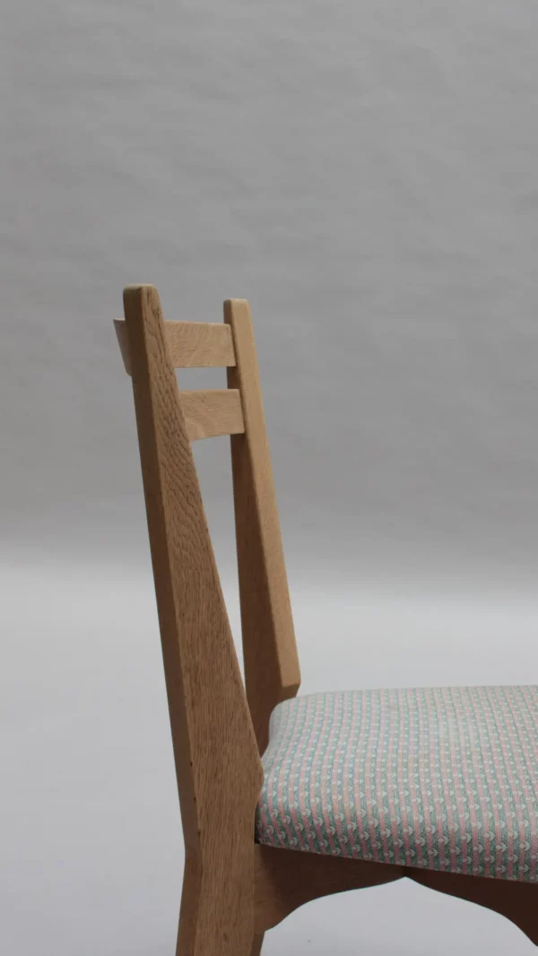 Set of 4 Fine French 1950s Oak Dining Chairs by Guillerme et Chambron - Image 9