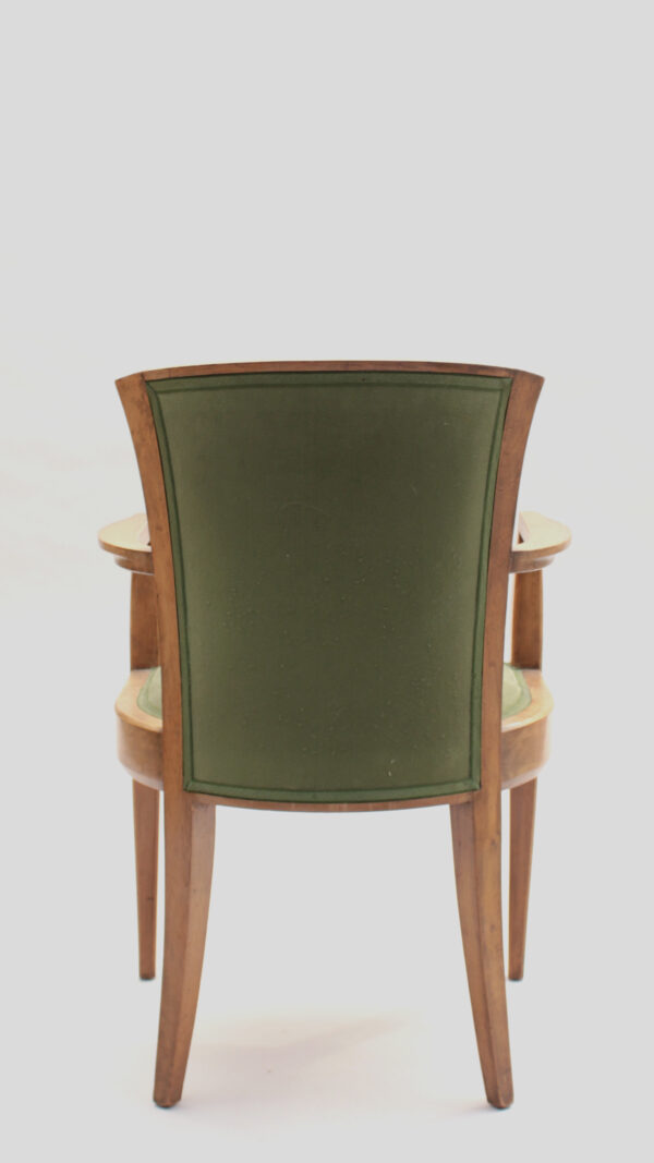 Set of 10 Fine French Art Deco Walnut Chairs by Dominique (8 Side and 2 Arm) - Image 14