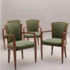 Set of 10 Fine French Art Deco Walnut Chairs by Dominique (8 Side and 2 Arm)