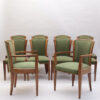 Set of 10 Fine French Art Deco Walnut Chairs by Dominique (8 Side and 2 Arm)