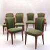 Set of 10 Fine French Art Deco Walnut Chairs by Dominique (8 Side and 2 Arm)