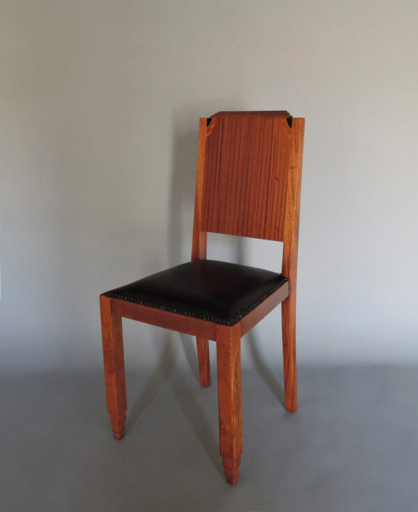 Set of 4 Fine 1930s Wooden Back Dining Chairs - Image 3