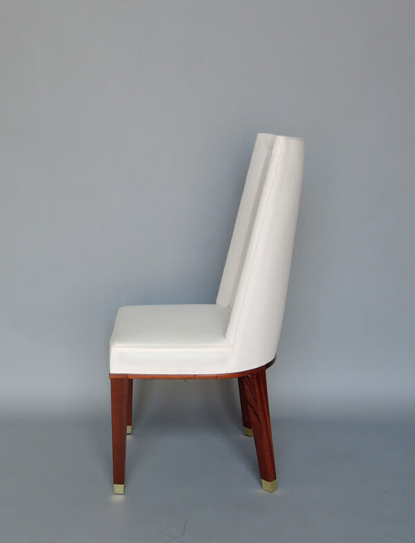 12 Fine French 1950s Mahogany Dining Chairs by Jacques Adnet - Image 5