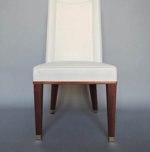 12 Fine French 1950s Mahogany Dining Chairs by Jacques Adnet - Image 11