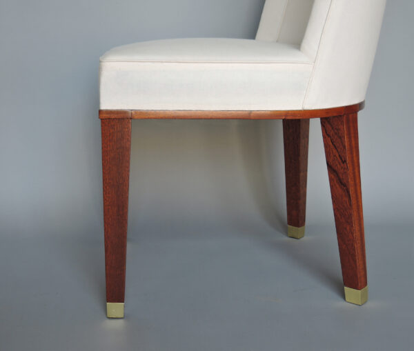 12 Fine French 1950s Mahogany Dining Chairs by Jacques Adnet - Image 13