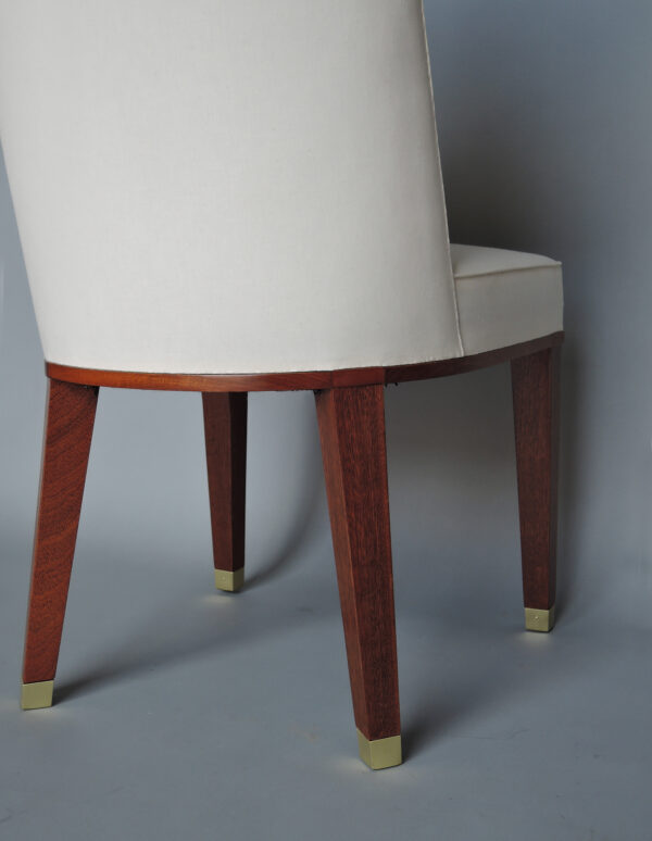 12 Fine French 1950s Mahogany Dining Chairs by Jacques Adnet - Image 16