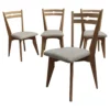 Set of 4 Fine French 1950s Oak Dining Chairs by Guillerme et Chambron