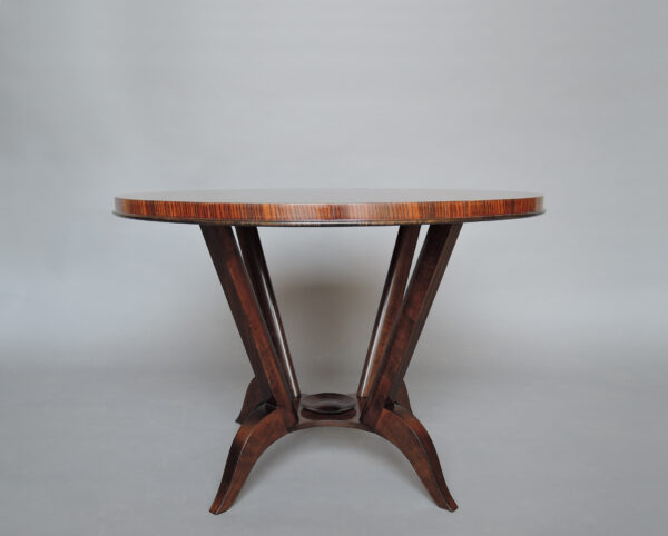 French Art Deco Rosewood Gueridon with a Four Curved-Leg Pedestal - Image 2