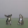 Set of 4 Christofle 'Gallia' silver plated Figural Salt and Pepper Shakers