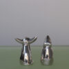 Set of 4 Christofle 'Gallia' silver plated Figural Salt and Pepper Shakers