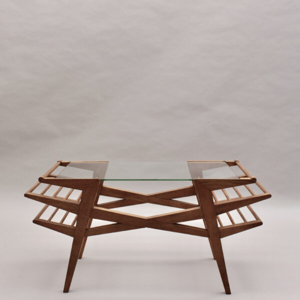 Fine French 1950s Oak and Glass Coffee Table by Maxime Old - Image 2